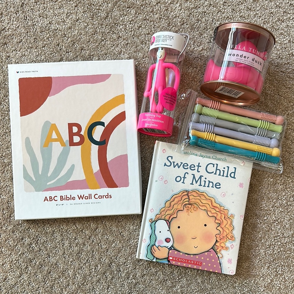 NEW Baby Gift Shower Gift Items - girl pink pastel colors - NEW - baby toddler
